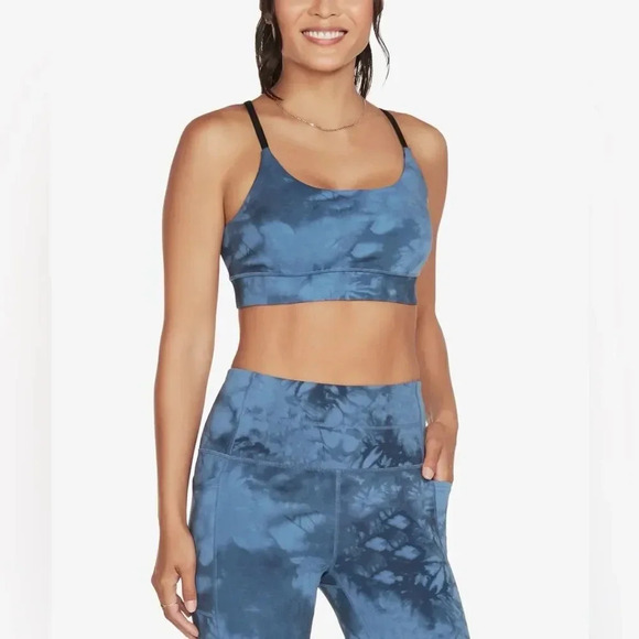 Skechers Women's Strappy Crossback Sports Bra - Navy BRAND NEW WITH TAGS - Picture 2 of 4